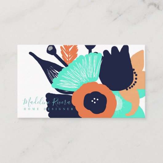 Prachtig Bloemend Modern Ontwerper Visitekaartje (Voorkant)