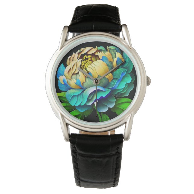 Prachtig bloemenhorloge horloge (Voorkant)