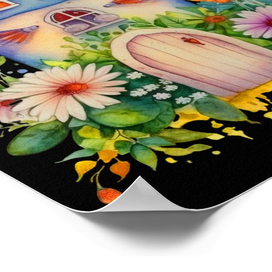 Prachtig bloemenhuis poster (Hoek)