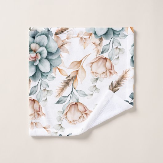 Prachtig bloemennaadloos patroon met  bad handdoek (Wasdoekje)