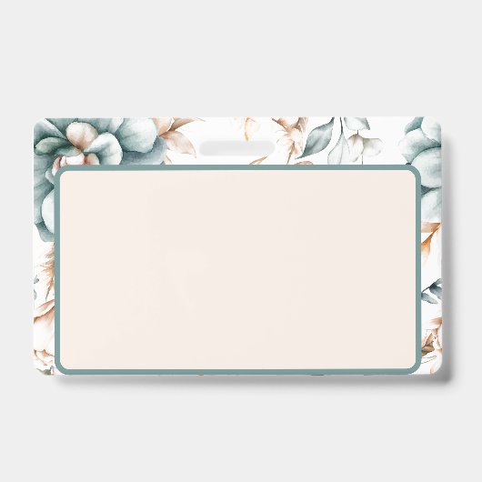 Prachtig bloemennaadloos patroon met  badge (Voorzijde)