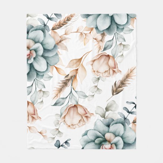 Prachtig bloemennaadloos patroon met  fleece deken (Voorkant)