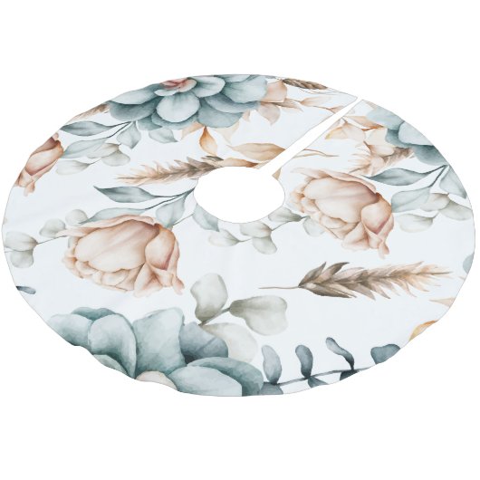 Prachtig bloemennaadloos patroon met  kerstboom rok (Gekanteld)