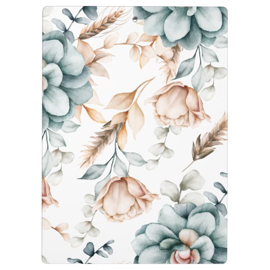 Prachtig bloemennaadloos patroon met  klembord (Achterkant)