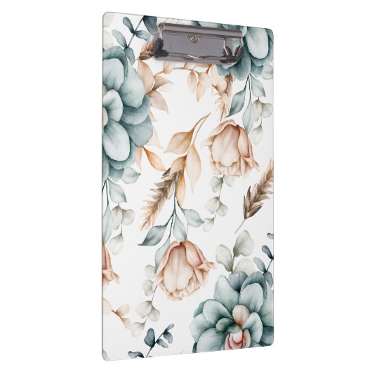 Prachtig bloemennaadloos patroon met klembord (Rechts)