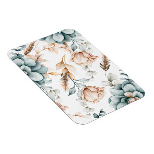 Prachtig bloemennaadloos patroon met magneet