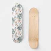 Prachtig bloemennaadloos patroon met  persoonlijk skateboard (Voorkant)