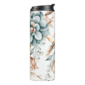 Prachtig bloemennaadloos patroon met  thermosbeker (Gedraaid links)