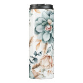 Prachtig bloemennaadloos patroon met  thermosbeker (Achterkant)