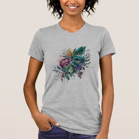 Prachtig bloemenontwerp T-shirt (Voorkant)