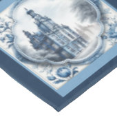 Prachtig bloemenpaleis chinoiserie toile monogram tafelkleed (Gekanteld)