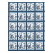 Prachtig bloemenpaleis chinoiserie toile monogram tafelkleed (Voorkant)