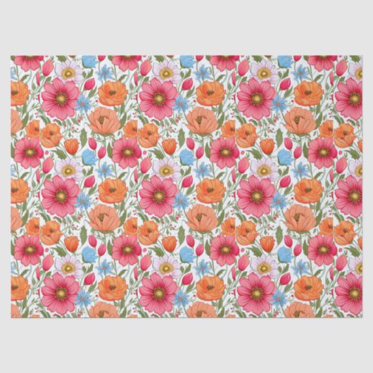 Prachtig bloemenpapier tissuepapier (Voorkant)