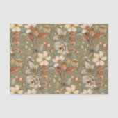 Prachtig bloemenpatroon met Sage Green achtergrond Tissuepapier (Voorkant)