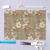 Prachtig bloemenpatroon met Sage Green achtergrond Tissuepapier (Craft)