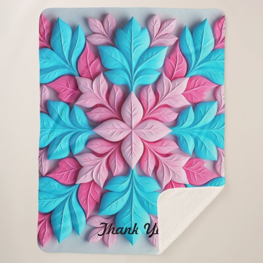 "Prachtig bloemenpatroon" Sherpa Deken (Voorkant)