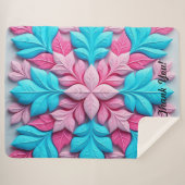 "Prachtig bloemenpatroon" Sherpa Deken (Voorkant (horizontaal))