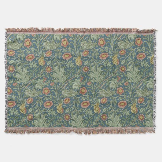 Prachtig bloemenpatroon William Morris Green Pink Deken (Voorkant)