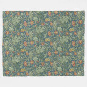 Prachtig bloemenpatroon William Morris Green Pink Fleece Deken (Voorkant (Horizontaal))