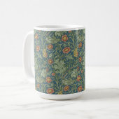 Prachtig bloemenpatroon William Morris Green Pink Koffiemok (Voorkant links)
