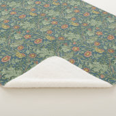 Prachtig bloemenpatroon William Morris Green Pink Sherpa Deken (3/4)