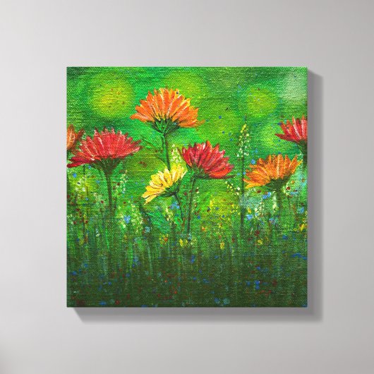 Prachtig bloemenveld canvas afdruk (Voorkant)