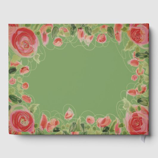 Prachtig Bloemig Bruiloft Gastenboek (Achterkant)