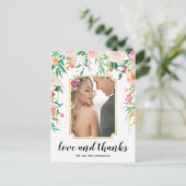 Prachtig bloemig Lijst Boho dank u Briefkaart (Staand voorkant)