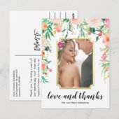 Prachtig bloemig Lijst Boho dank u Briefkaart (Voorkant / Achterkant)