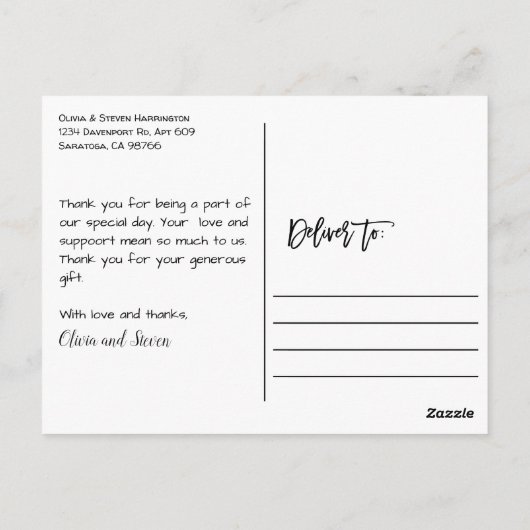 Prachtig bloemig Lijst Boho dank u Briefkaart (Achterkant)