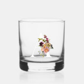 Prachtig bloemig versierd monogram A Whisky Glas (Voorkant)