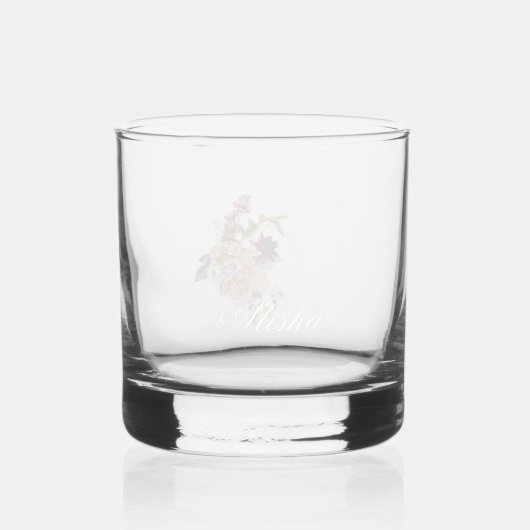 Prachtig bloemig versierd monogram A Whisky Glas (Achterkant)