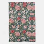 Prachtig bloemmotief gebladerte bloemen rood roze theedoek (Verticaal)