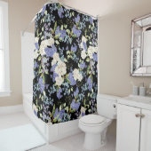 Prachtig bloemmotief Lila Rozen gebladerte Douchegordijn (In situ)
