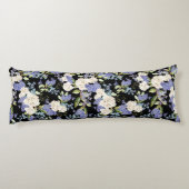 Prachtig bloemmotief Lila Rozen gebladerte Lichaamskussen (Achterkant)