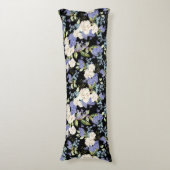 Prachtig bloemmotief Lila Rozen gebladerte Lichaamskussen (Voorkant Verticaal)