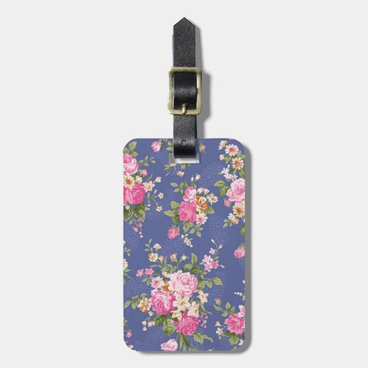 Prachtig bloemontwerp bagagelabel (Voorkant verticaal)