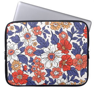 Prachtig bloempatroon in kleine koninkrijken laptop sleeve
