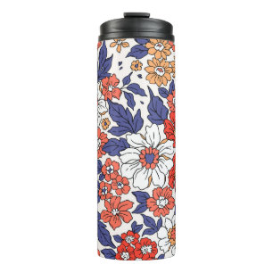 Prachtig  bloempatroon in kleine koninkrijken thermosbeker