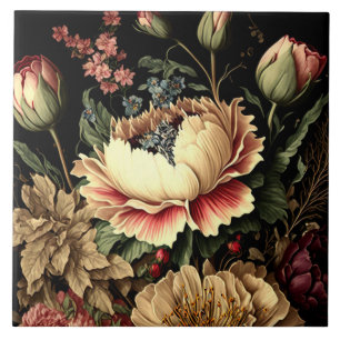 Prachtig  bloemstuk tegeltje