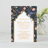 Prachtig Blue Bird Baby shower Kaart (Staand voorkant)