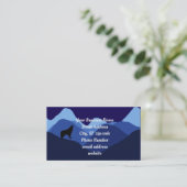 Prachtig Blue Mountain Silhouette met Wolf Logo Visitekaartje (Staand voorkant)