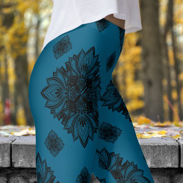 Prachtig Blue Ocean Mandela patroon Leggings