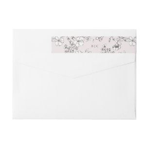 Prachtig Blush Floral Monogram Sketting Address