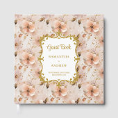 Prachtig Blush Gold bruiloft gastenboek voor gaste (Voorkant)