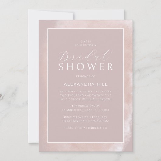 Prachtig Blush & Mauve Modern Vrijgezellenfeest Kaart (Voorkant)