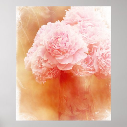 Prachtig Blushing Peony Bouquet Poster (Voorkant)