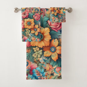 Prachtig boeket bloemen bad handdoek