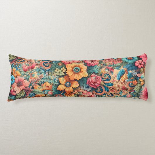 Prachtig boeket bloemen lichaamskussen (Voorkant)