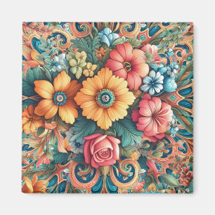 Prachtig boeket bloemen magneet